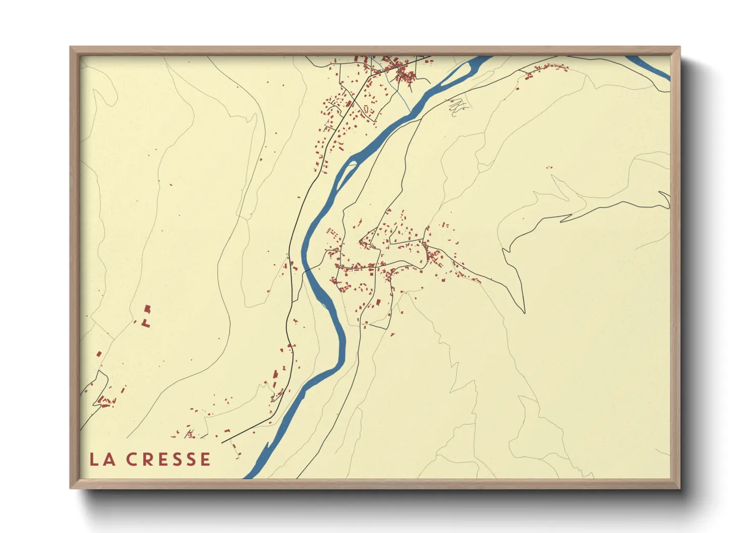 Une affiche de carte sur La Cresse