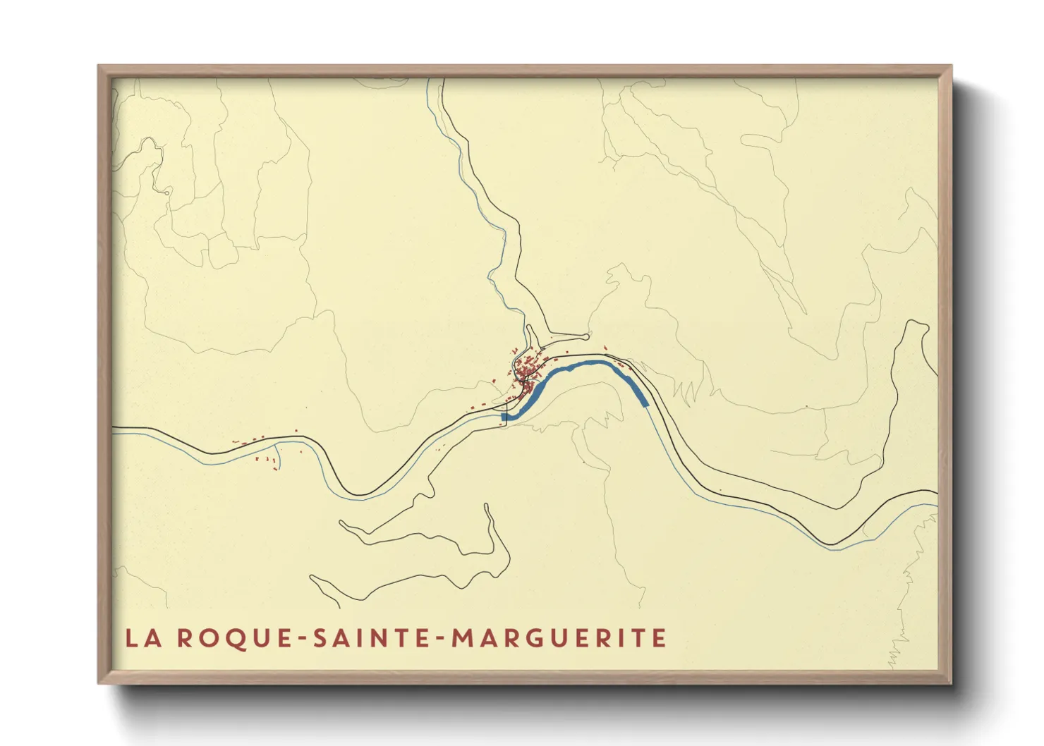 Une affiche de carte sur La Roque-Sainte-Marguerite
