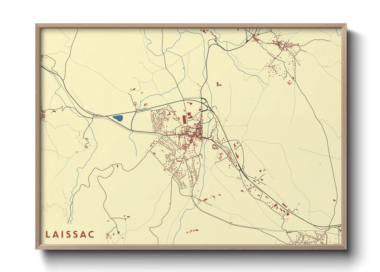 Une affiche de carte sur Laissac