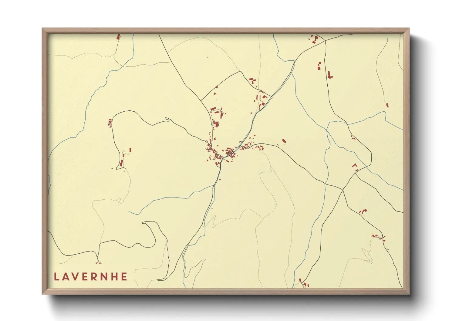 Une affiche de carte sur Lavernhe