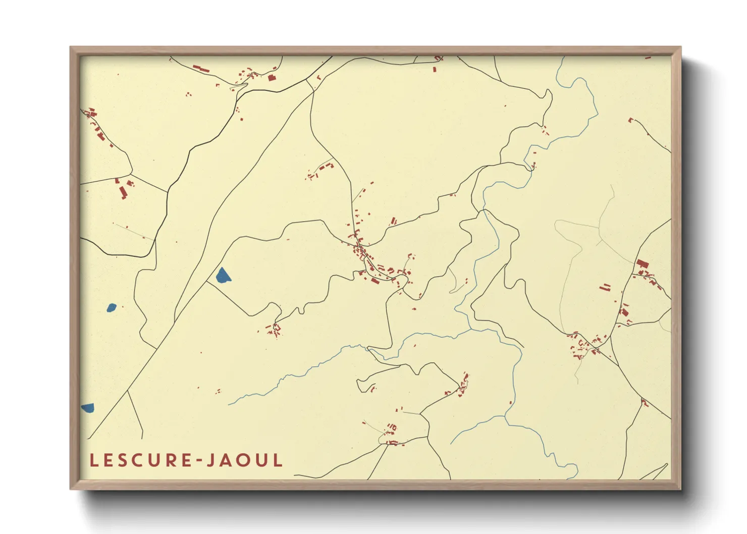 Une affiche de carte sur Lescure-Jaoul