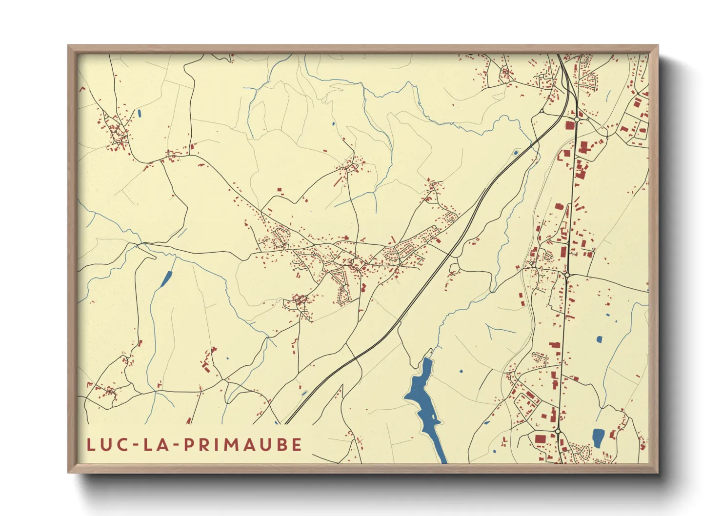 Une affiche de carte sur Luc-la-Primaube