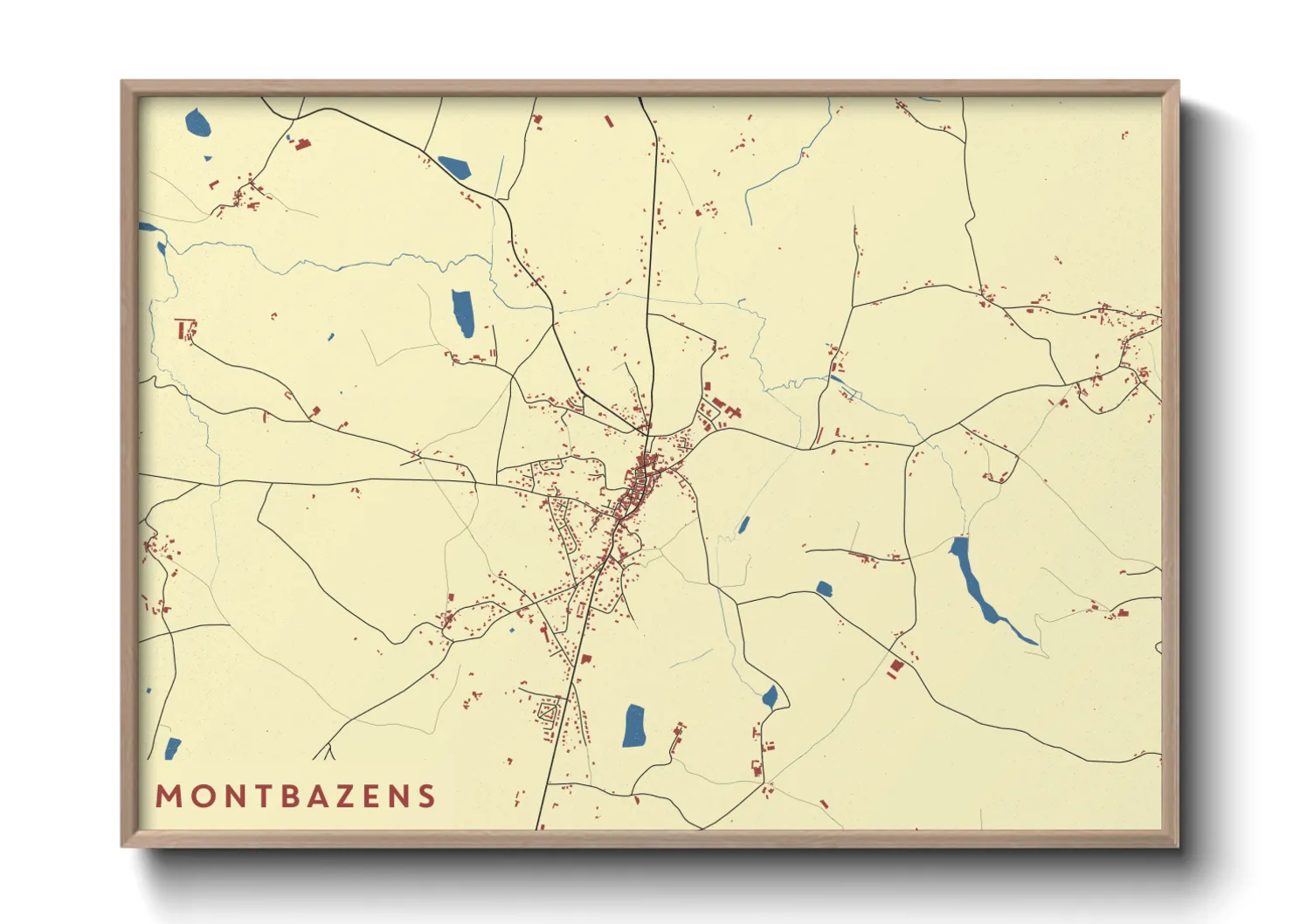 Une affiche de carte sur Montbazens