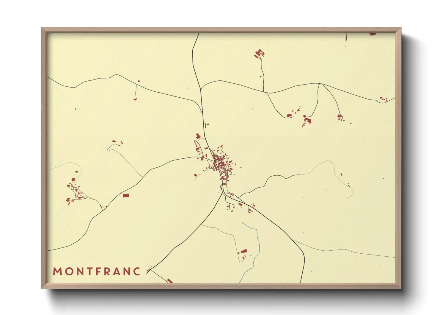 Une affiche de carte sur Montfranc