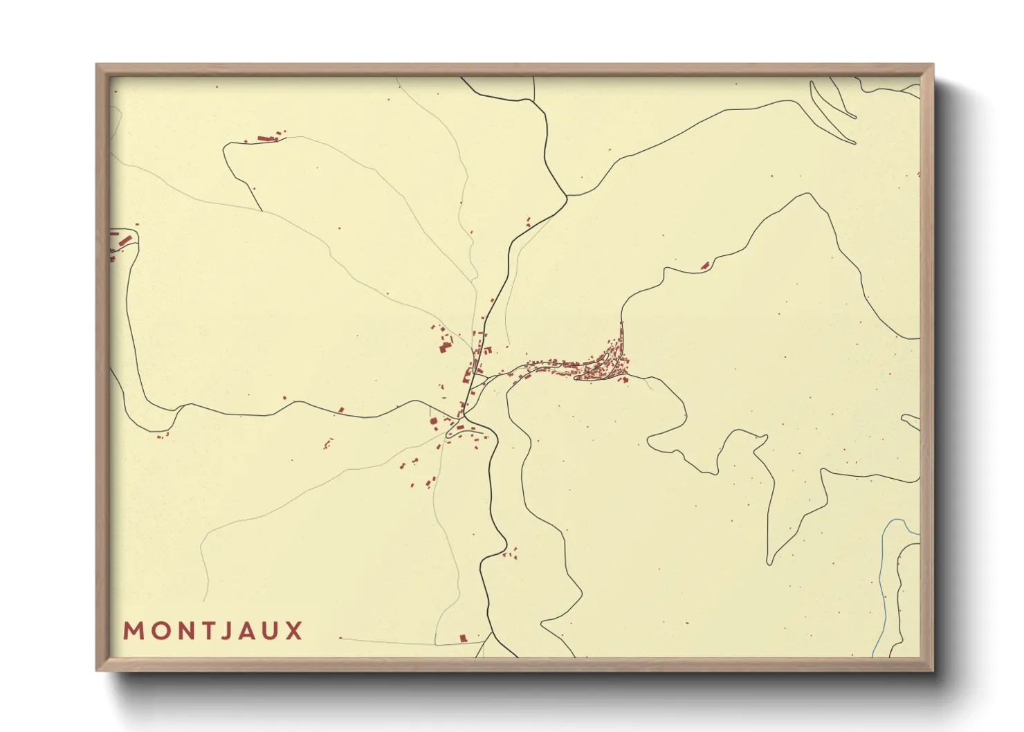 Une affiche de carte sur Montjaux
