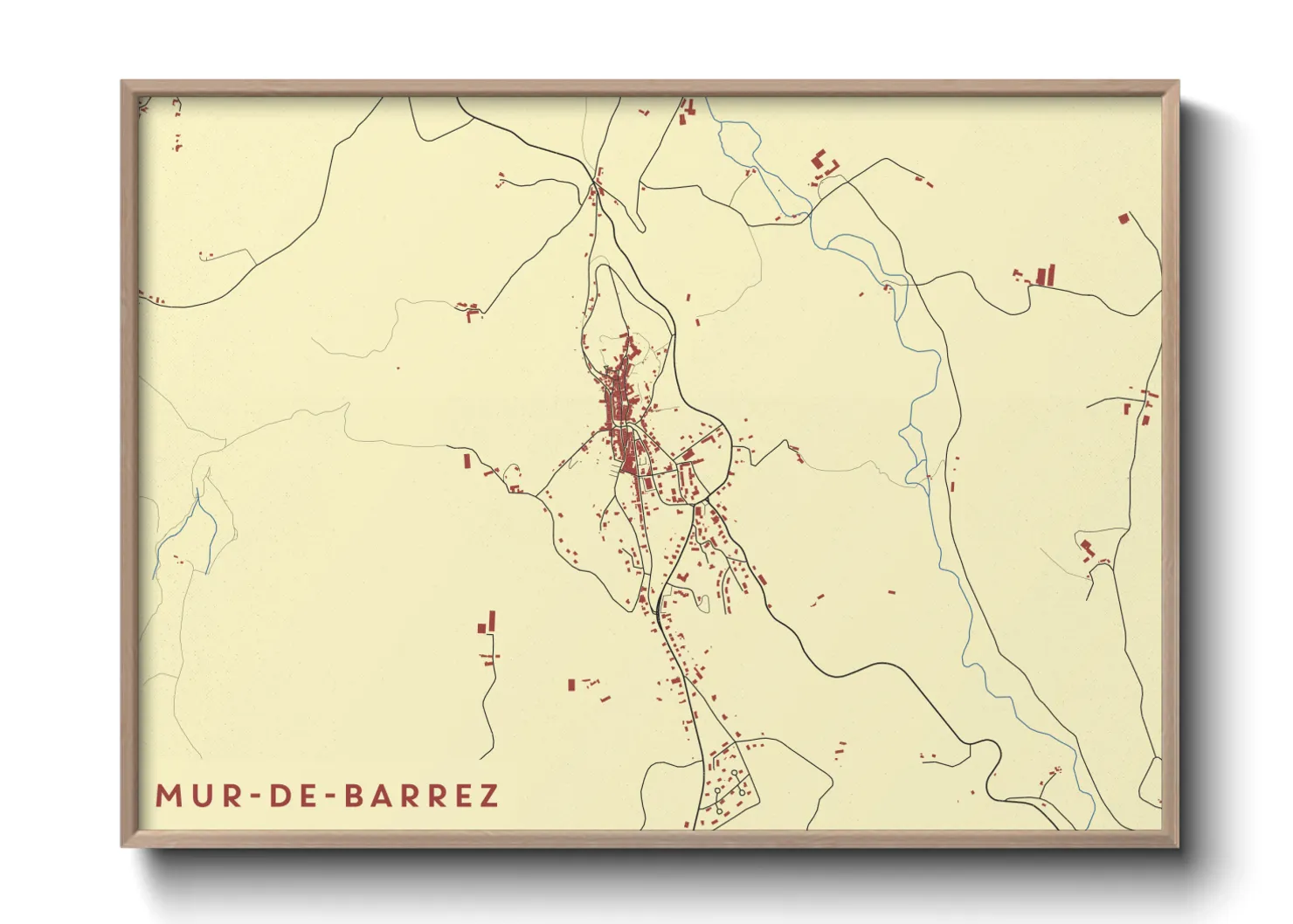 Une affiche de carte sur Mur-de-Barrez