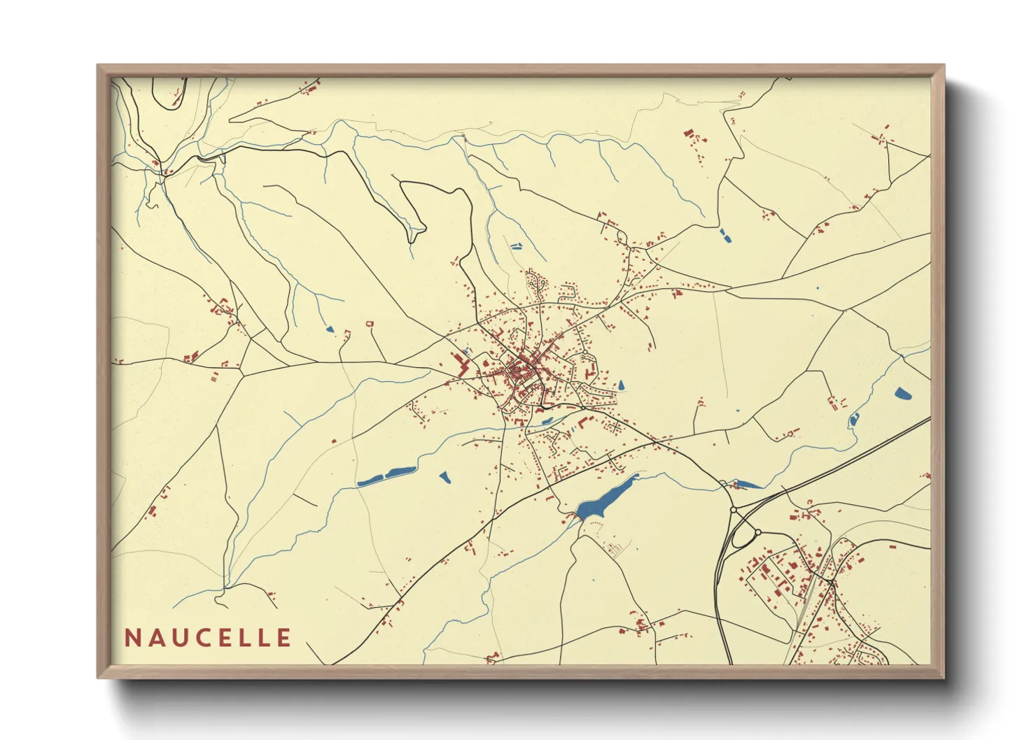 Une affiche de carte sur Naucelle