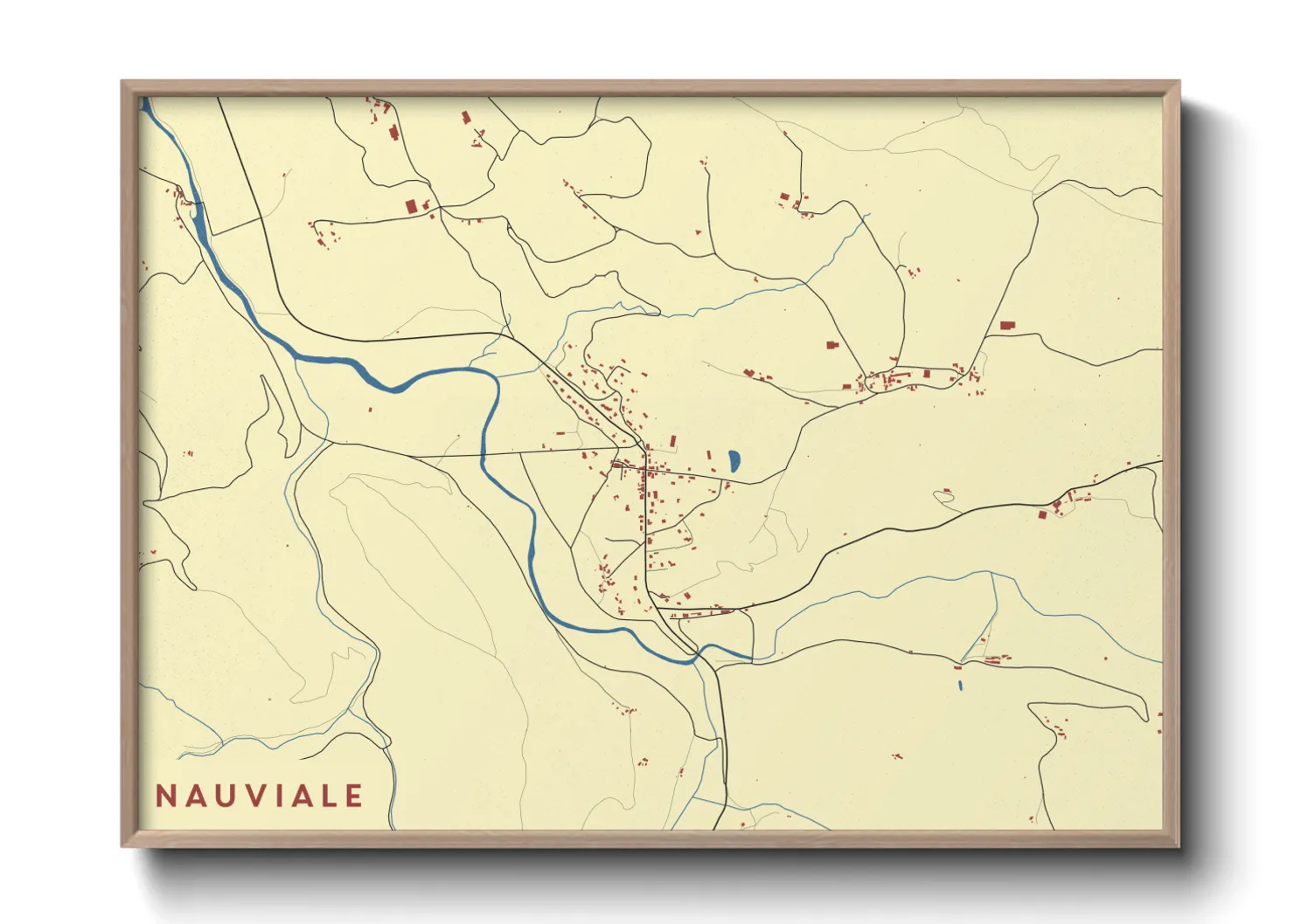 Une affiche de carte sur Nauviale
