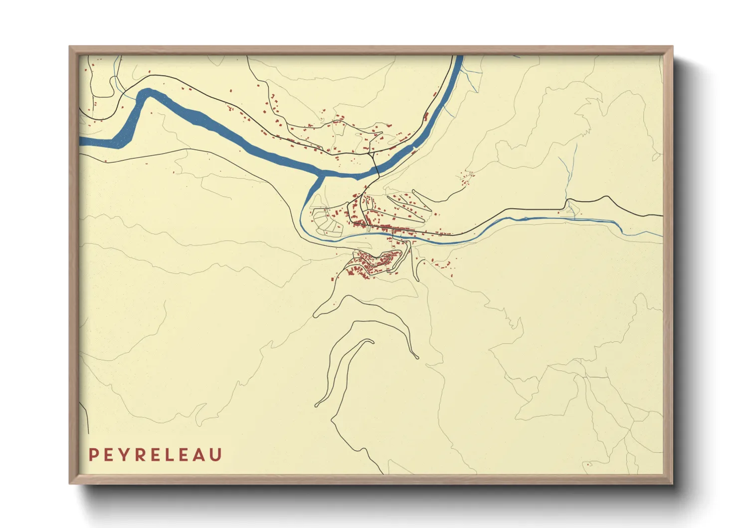Une affiche de carte sur Peyreleau