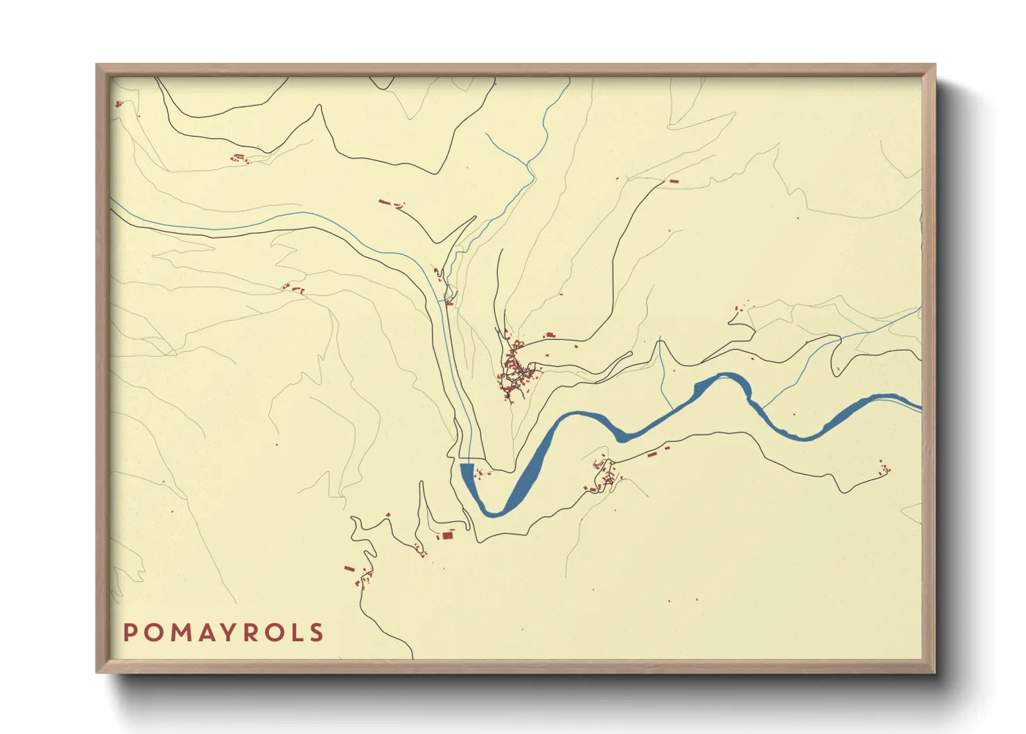 Une affiche de carte sur Pomayrols