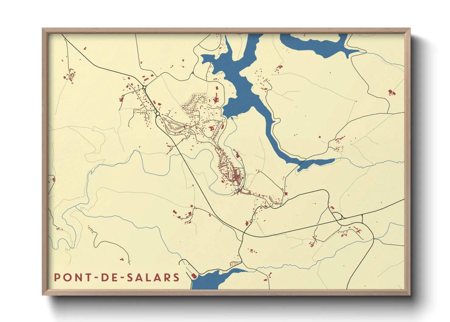 Une affiche de carte sur Pont-de-Salars