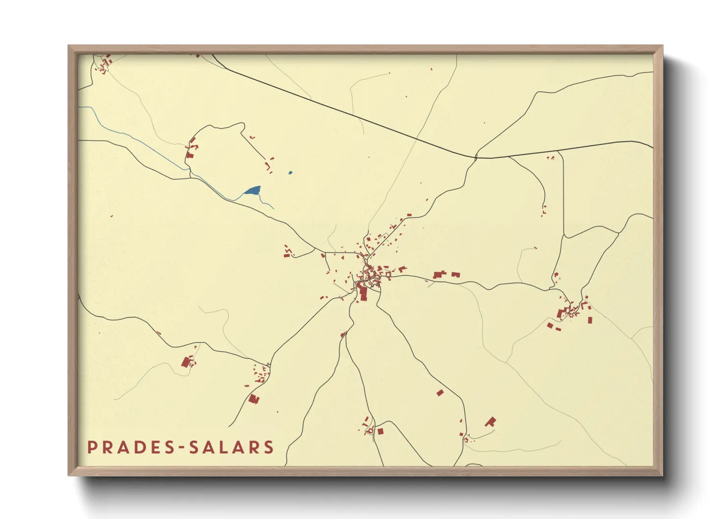 Une affiche de carte sur Prades-Salars