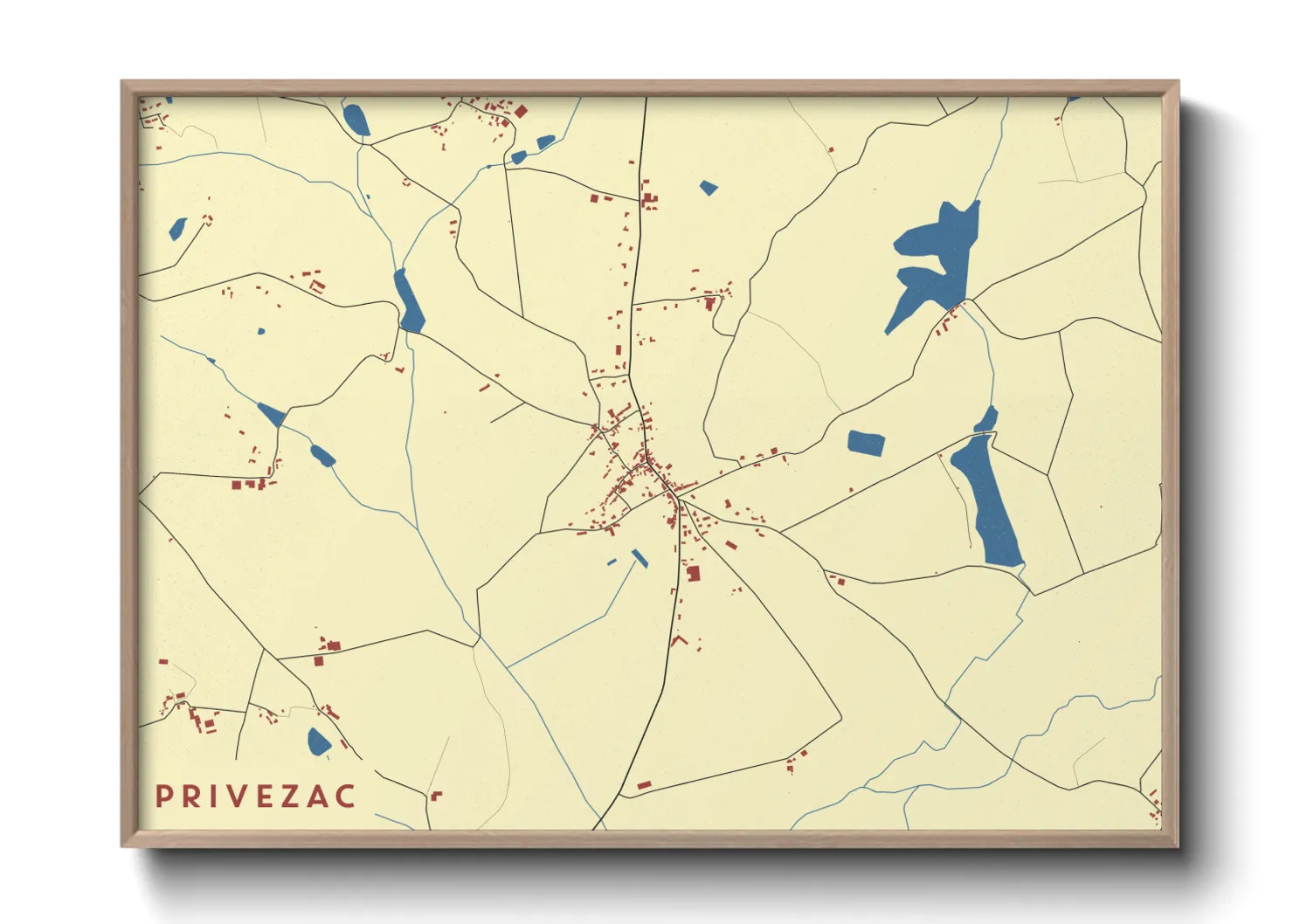 Une affiche de carte sur Privezac