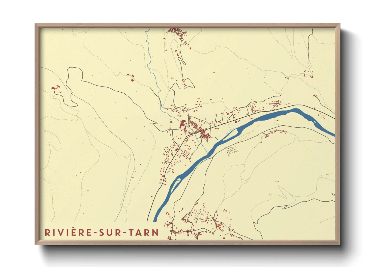 Une affiche de carte sur Rivière-sur-Tarn