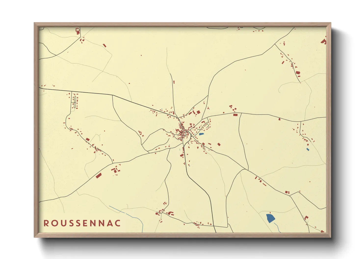 Une affiche de carte sur Roussennac