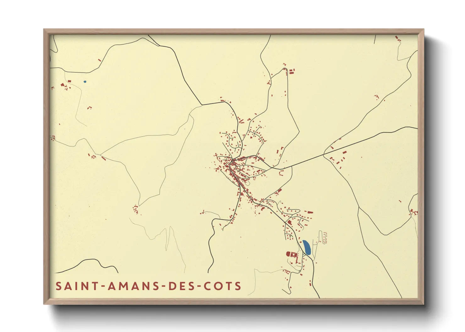 Une affiche de carte sur Saint-Amans-des-Cots