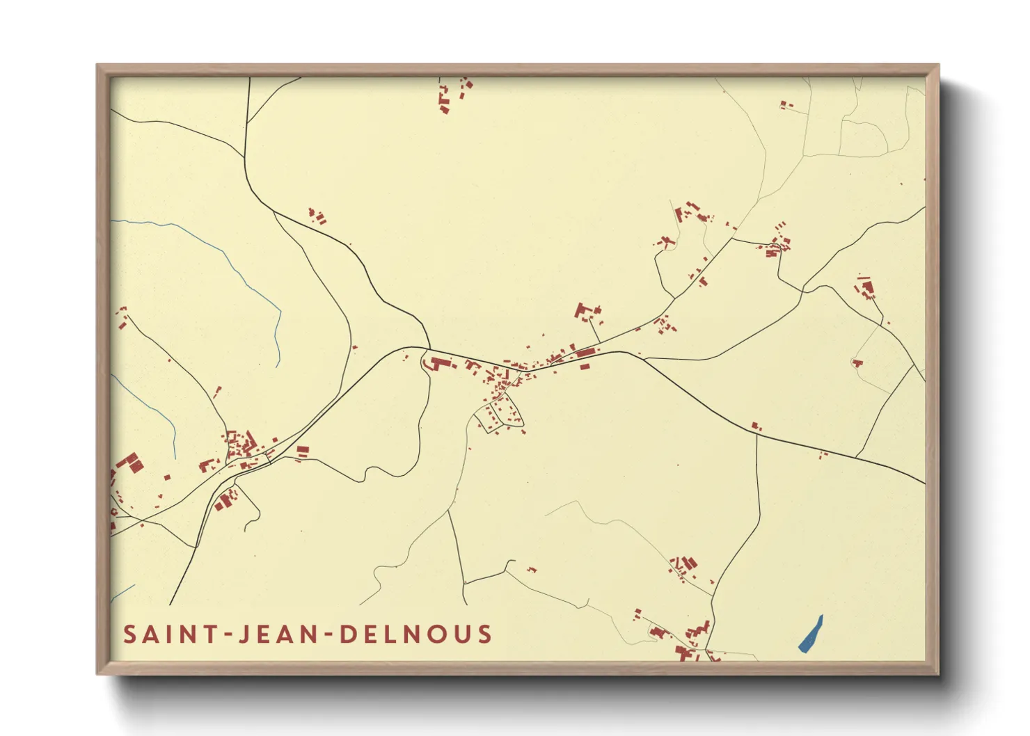 Une affiche de carte sur Saint-Jean-Delnous