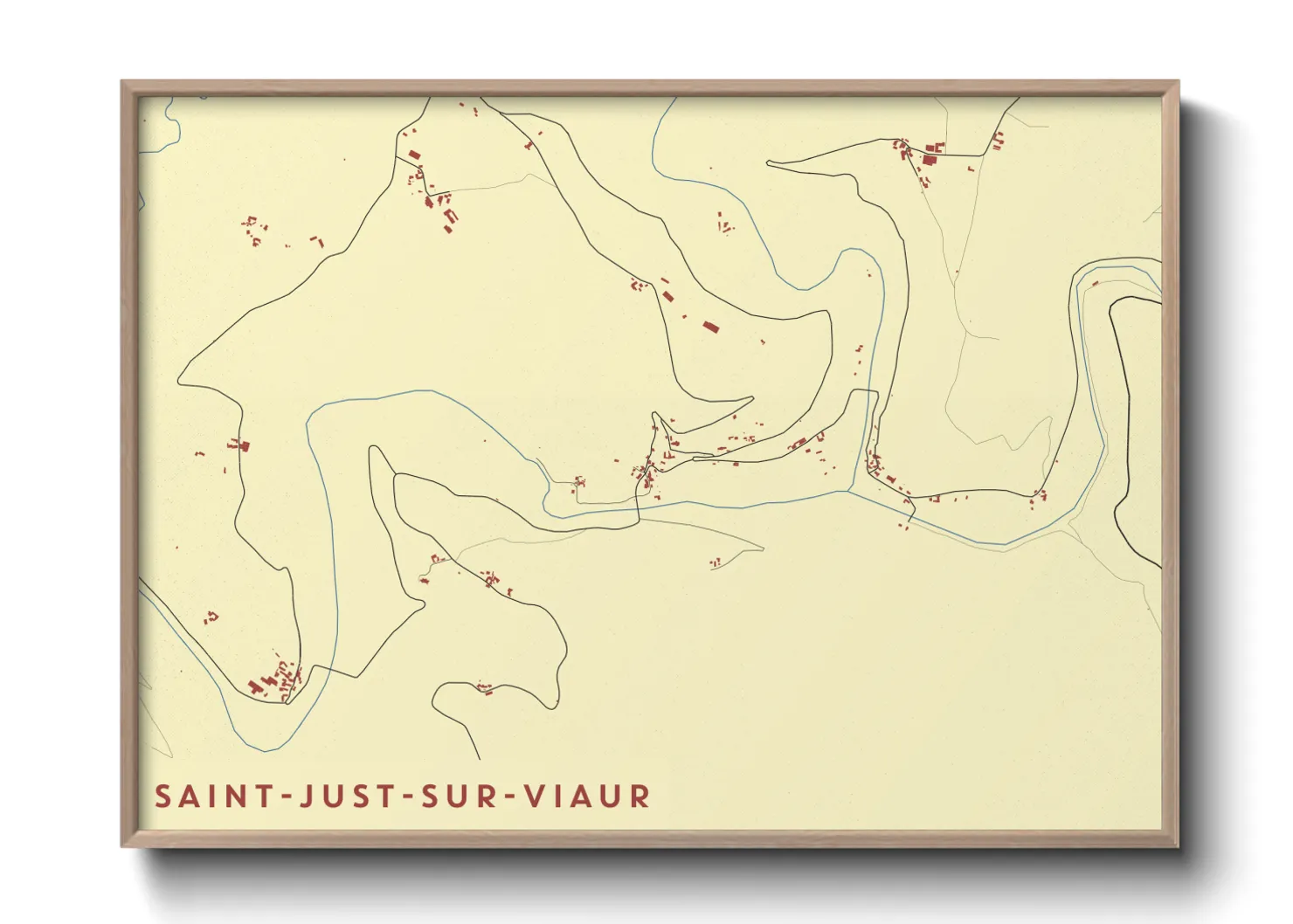 Une affiche de carte sur Saint-Just-sur-Viaur