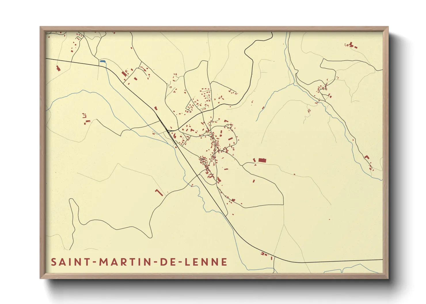 Une affiche de carte sur Saint-Martin-de-Lenne