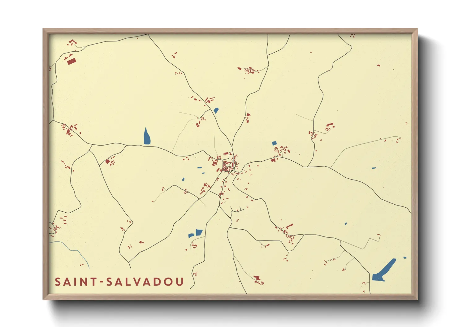 Une affiche de carte sur Saint-Salvadou