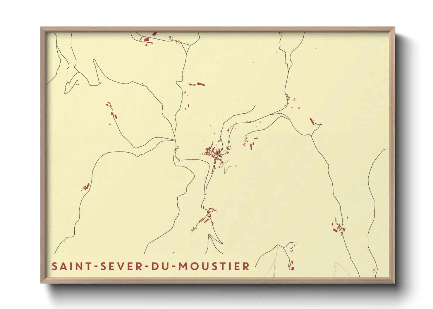 Une affiche de carte sur Saint-Sever-du-Moustier