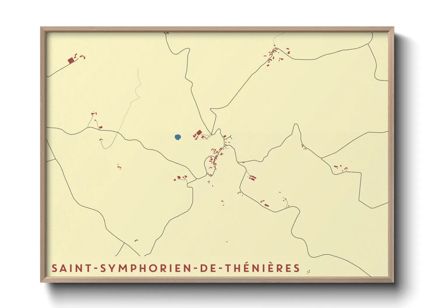 Une affiche de carte sur Saint-Symphorien-de-Thénières