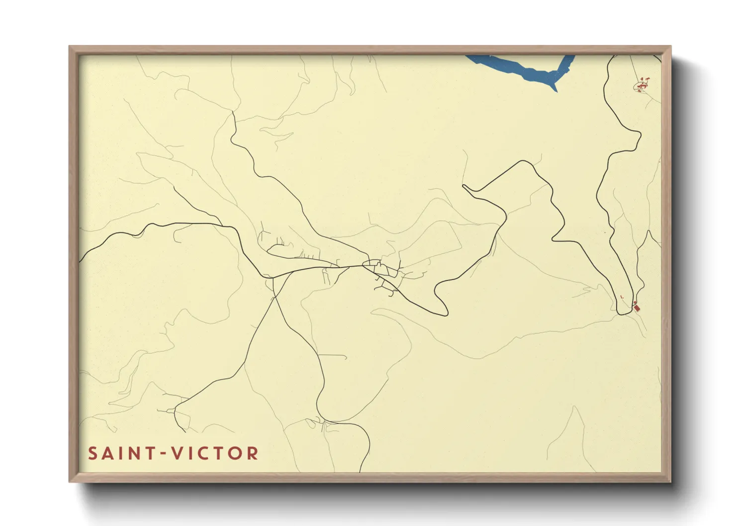 Une affiche de carte sur Saint-Victor