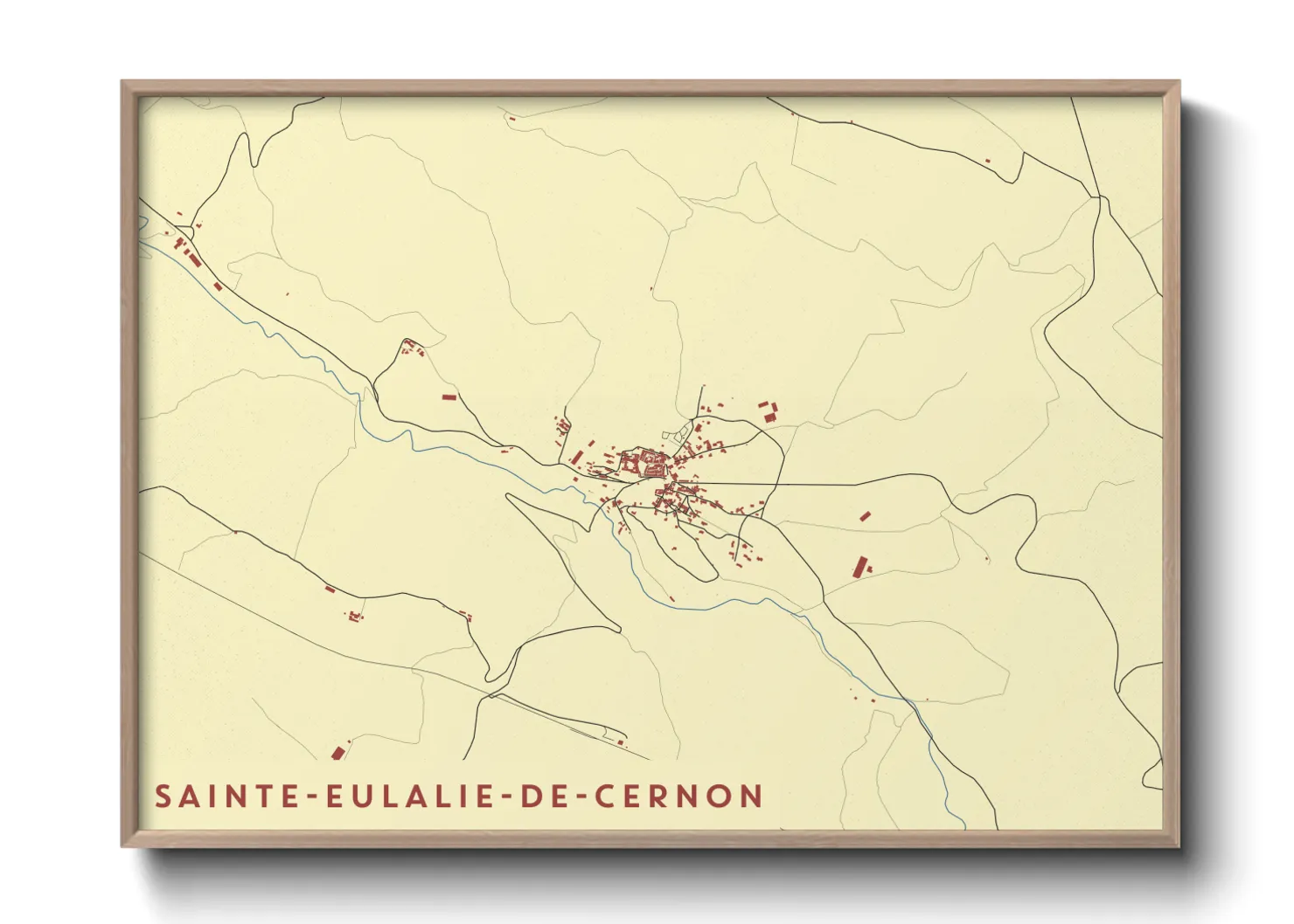 Une affiche de carte sur Sainte-Eulalie-de-Cernon