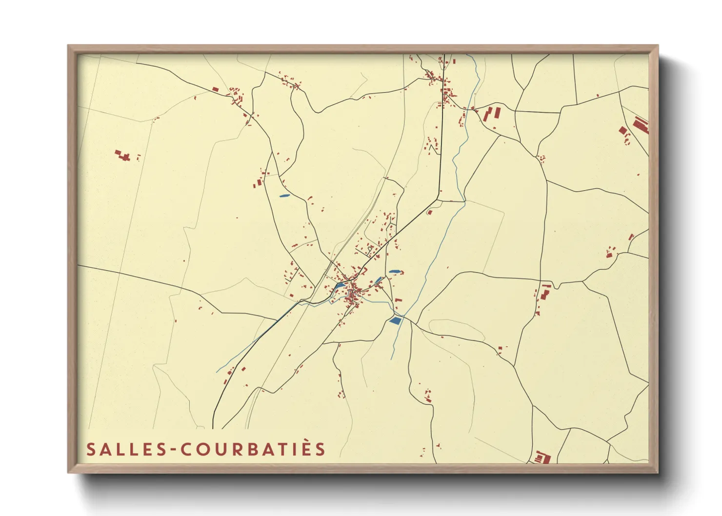 Une affiche de carte sur Salles-Courbatiès