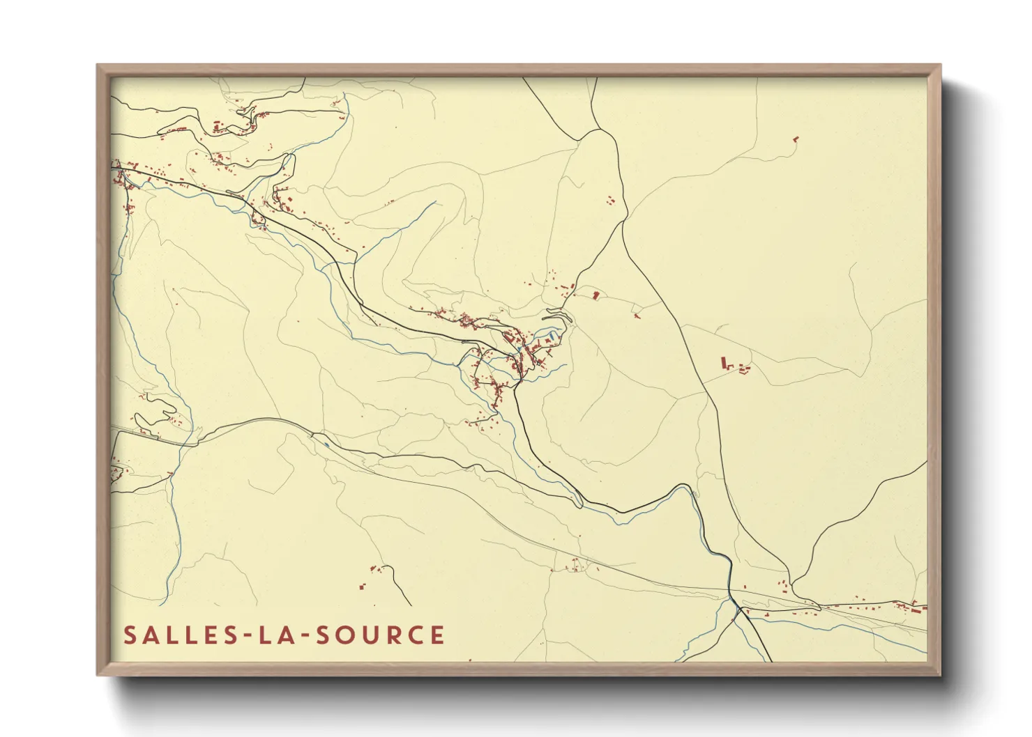Une affiche de carte sur Salles-la-Source