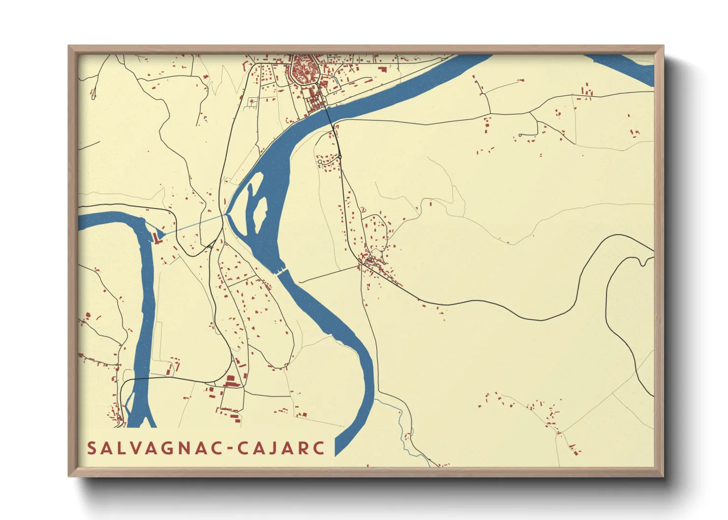Une affiche de carte sur Salvagnac-Cajarc