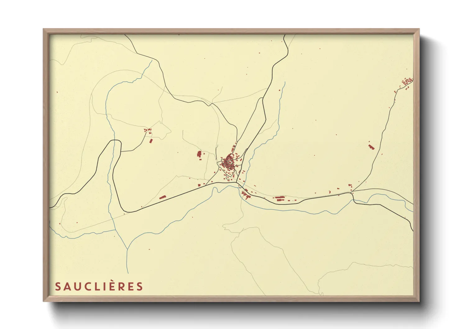 Une affiche de carte sur Sauclières