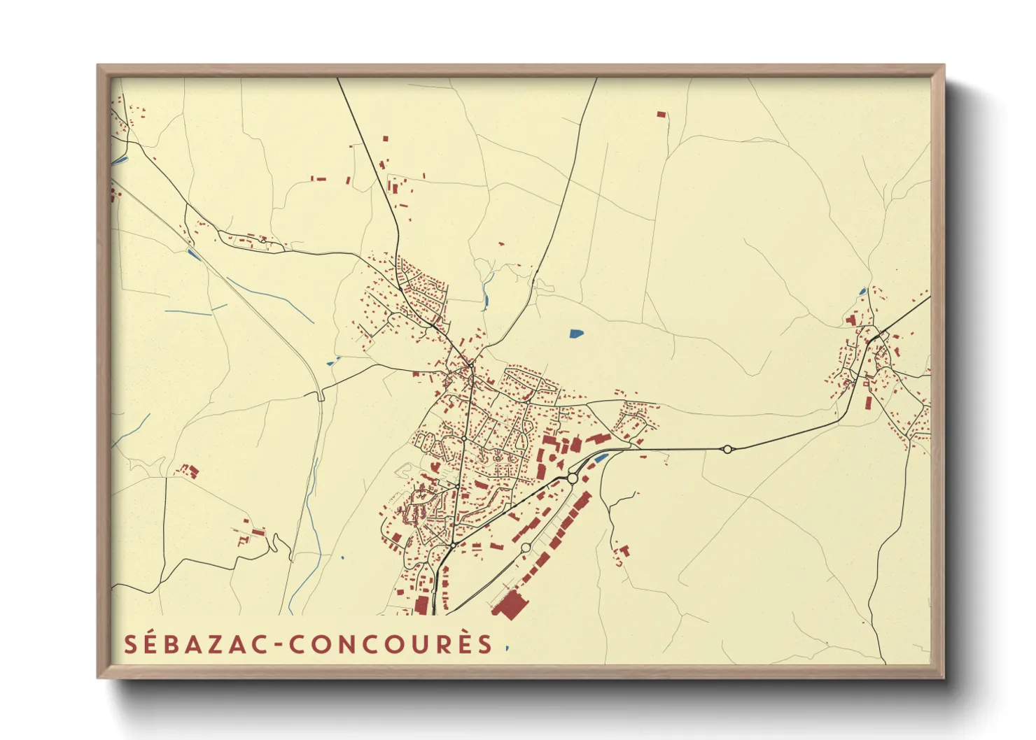 Une affiche de carte sur Sébazac-Concourès