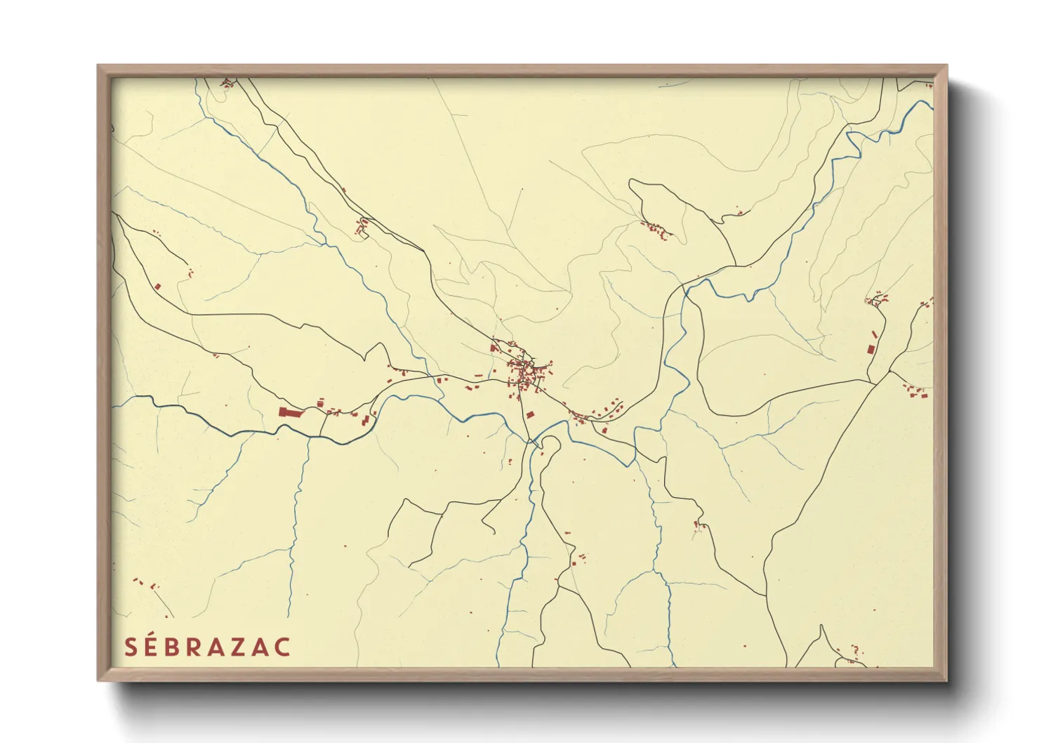 Une affiche de carte sur Sébrazac