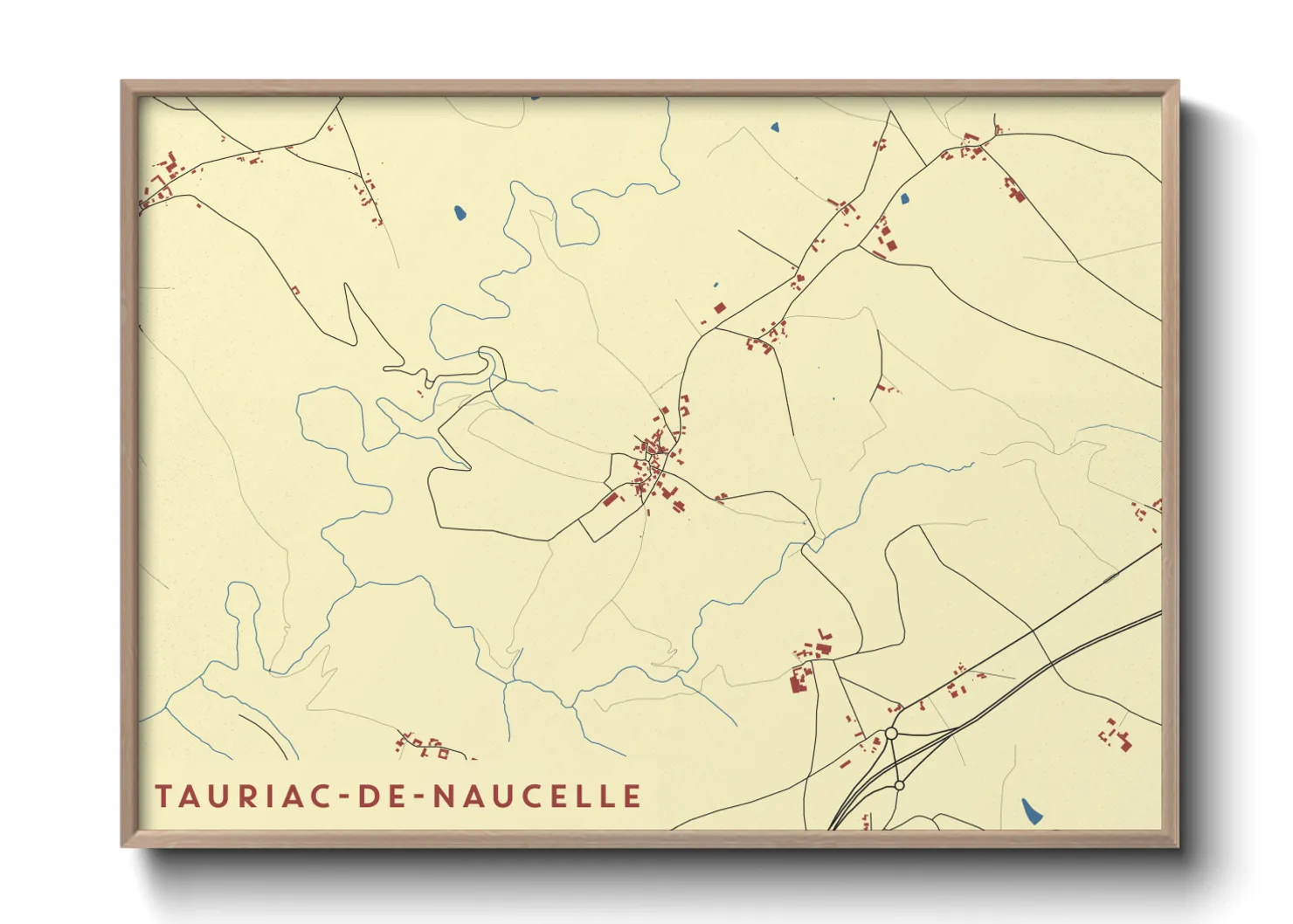 Une affiche de carte sur Tauriac-de-Naucelle