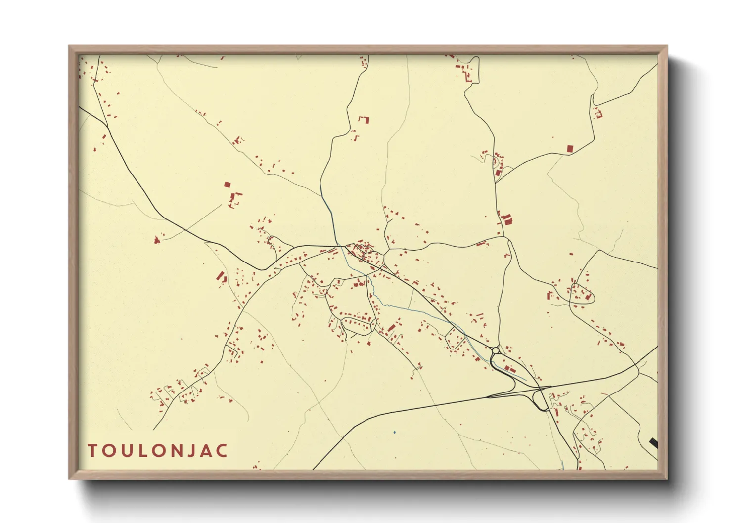 Une affiche de carte sur Toulonjac