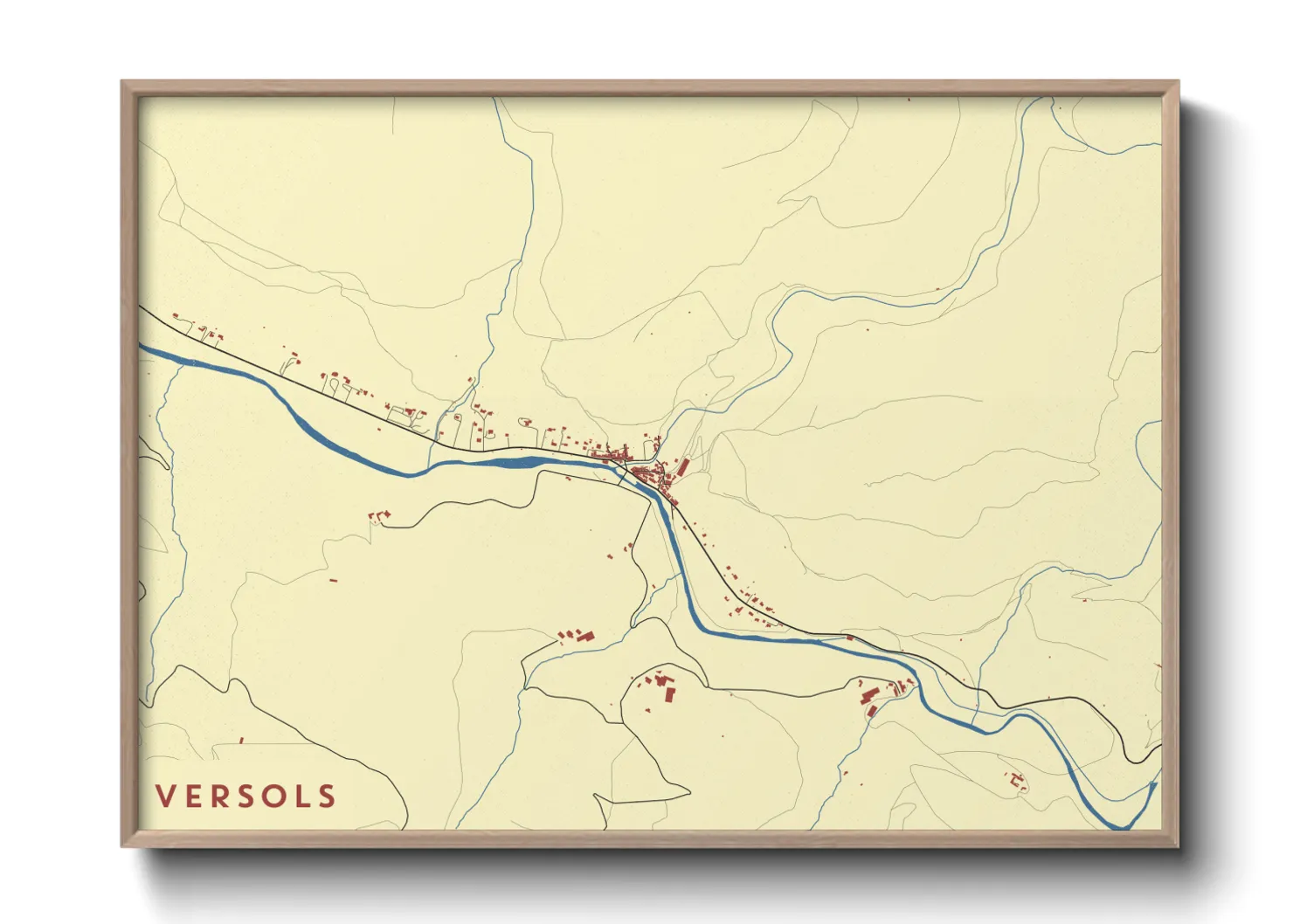 Une affiche de carte sur Versols