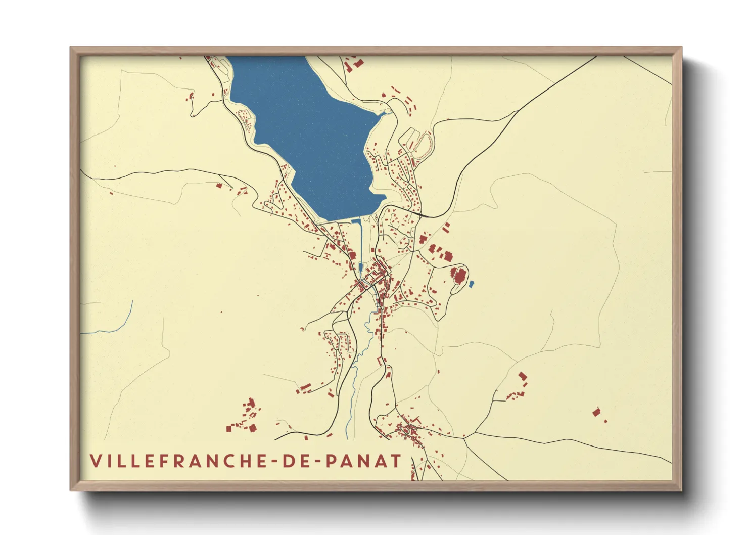 Une affiche de carte sur Villefranche-de-Panat