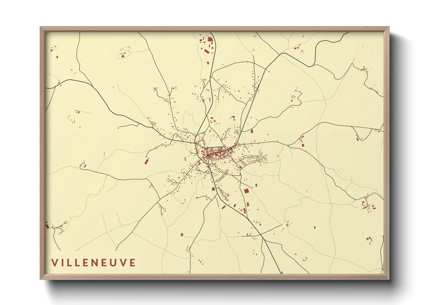 Une affiche de carte sur Villeneuve
