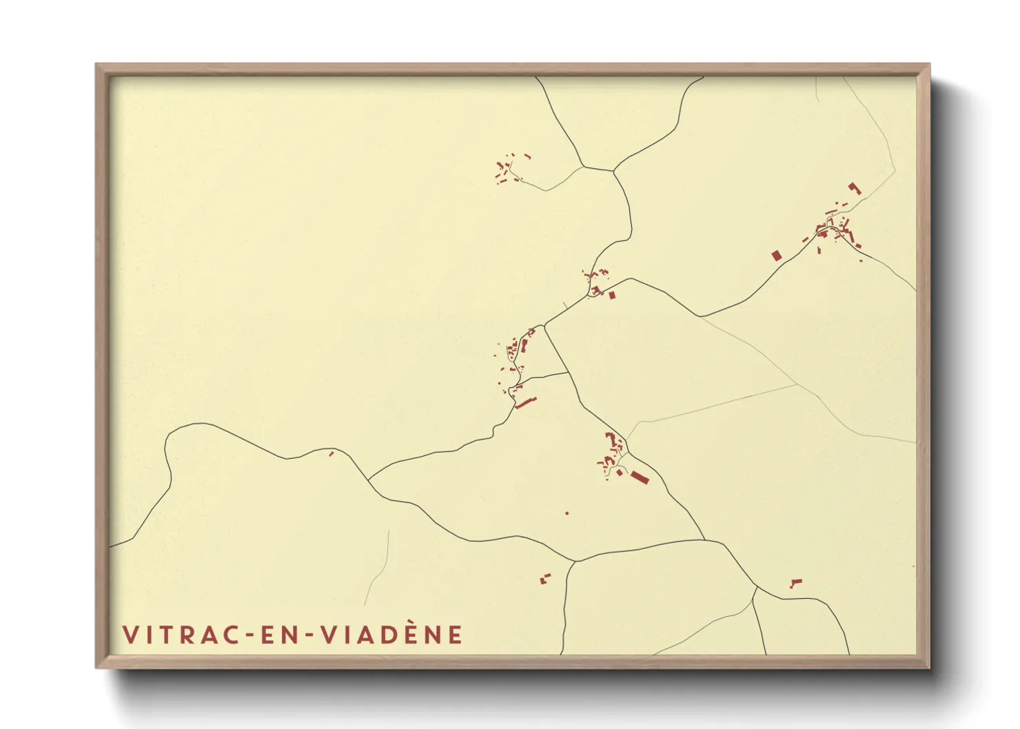 Une affiche de carte sur Vitrac-en-Viadène