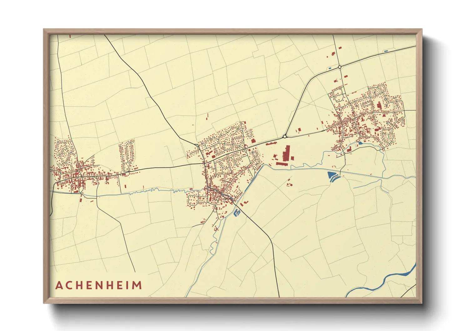 Une affiche de carte sur Achenheim