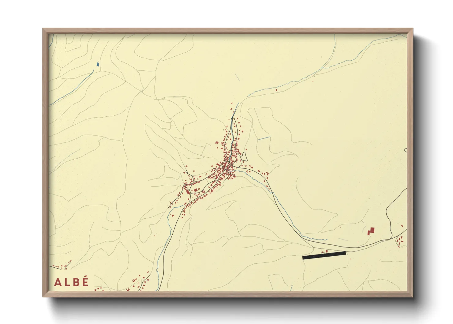 Une affiche de carte sur Albé