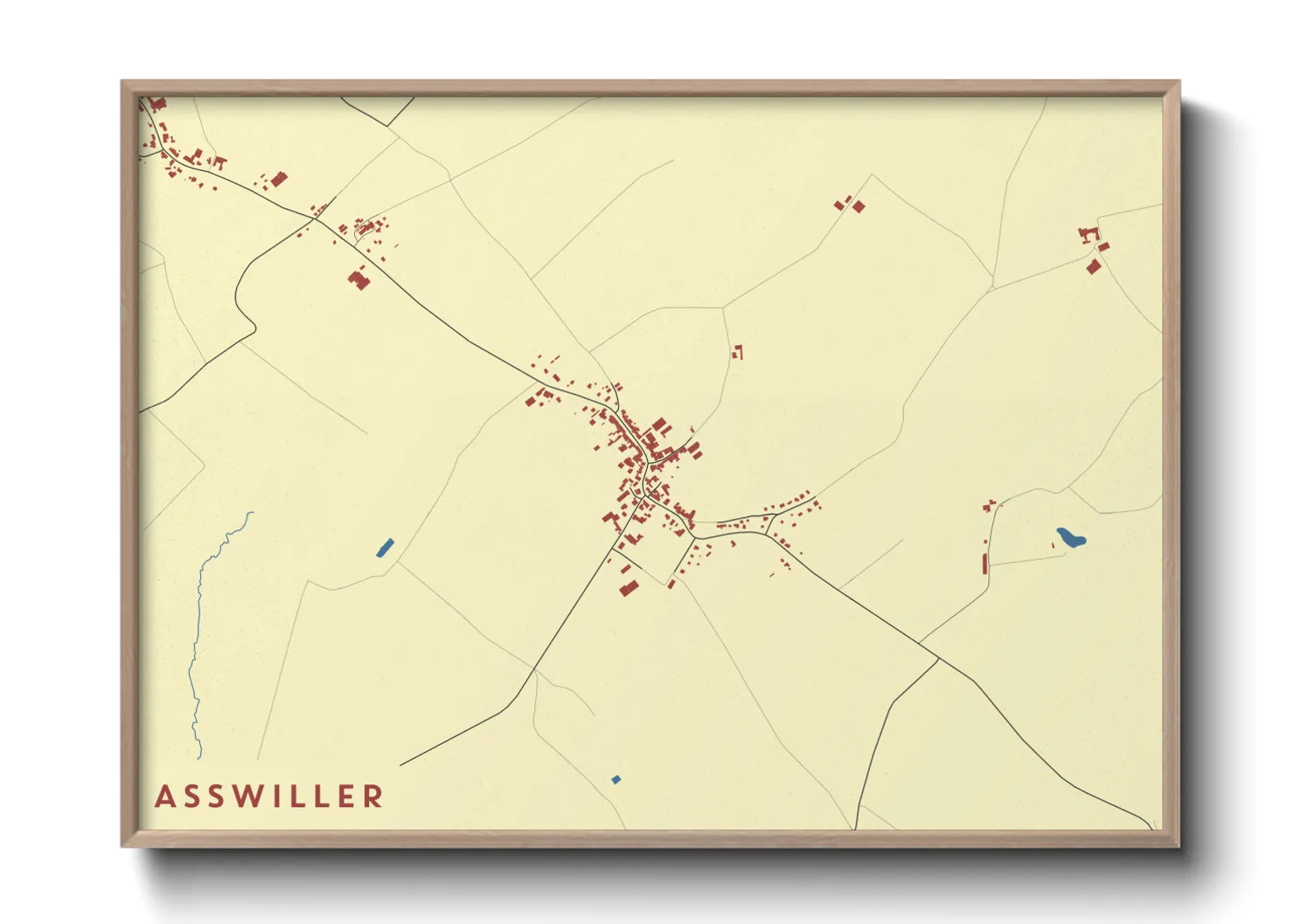 Une affiche de carte sur Asswiller