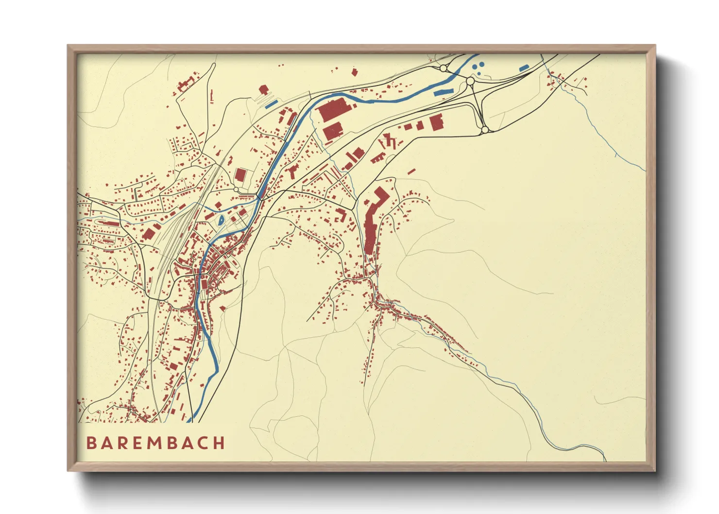 Une affiche de carte sur Barembach