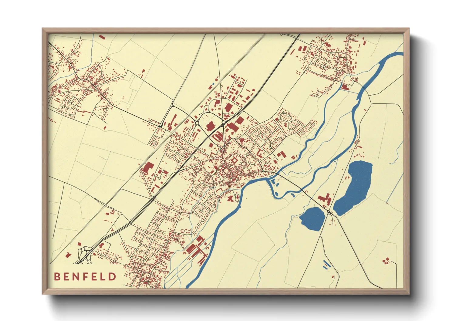 Une affiche de carte sur Benfeld