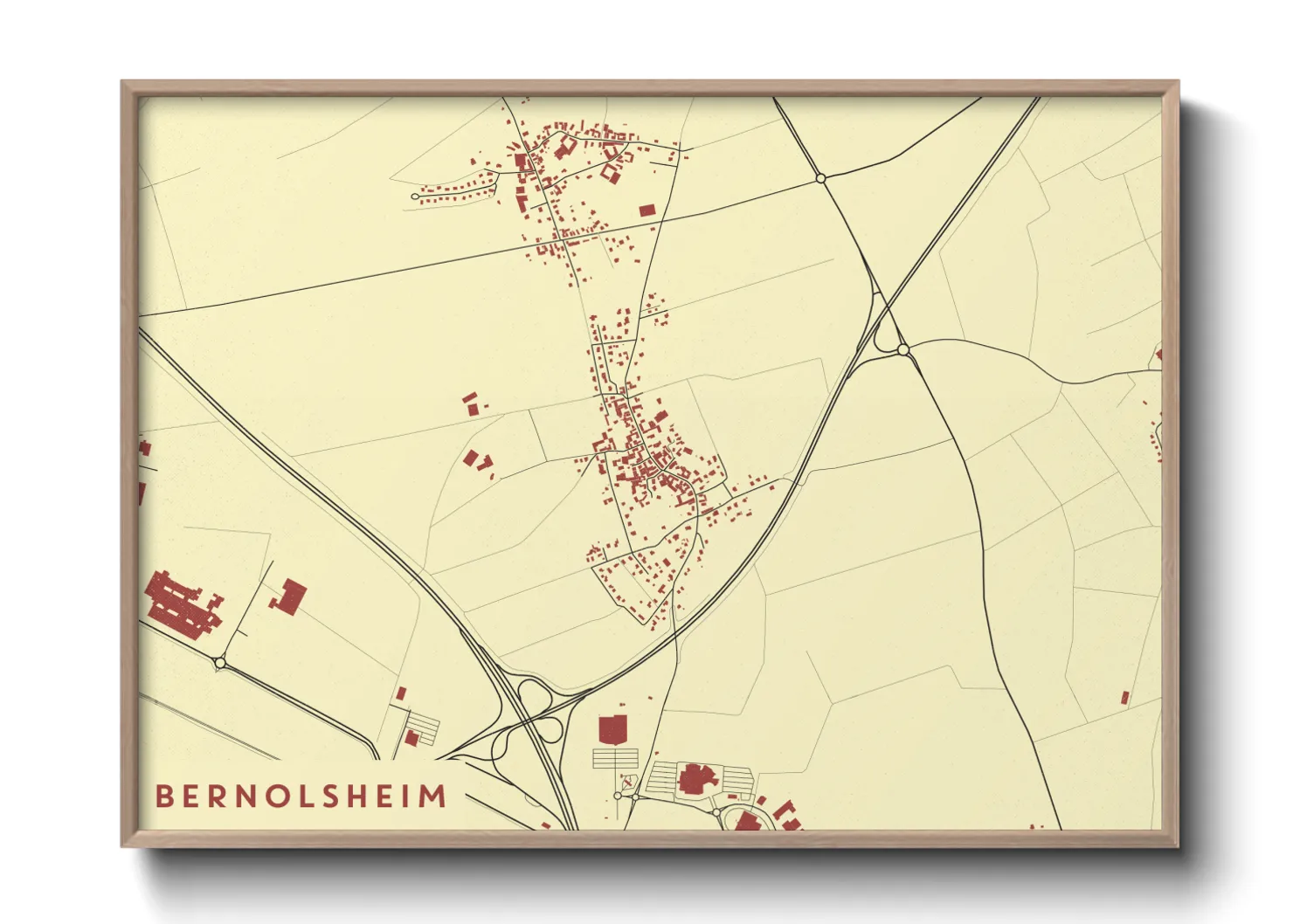 Une affiche de carte sur Bernolsheim