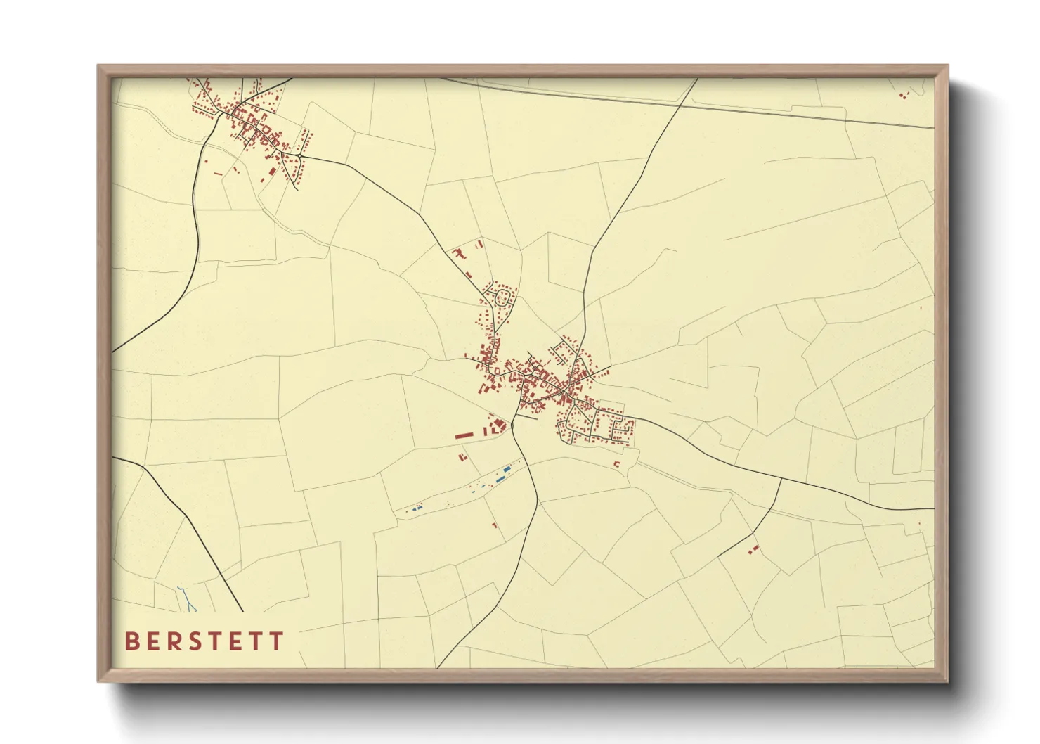 Une affiche de carte sur Berstett