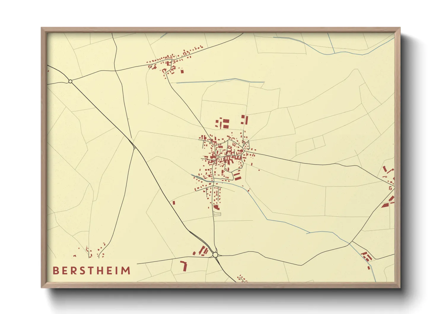 Une affiche de carte sur Berstheim