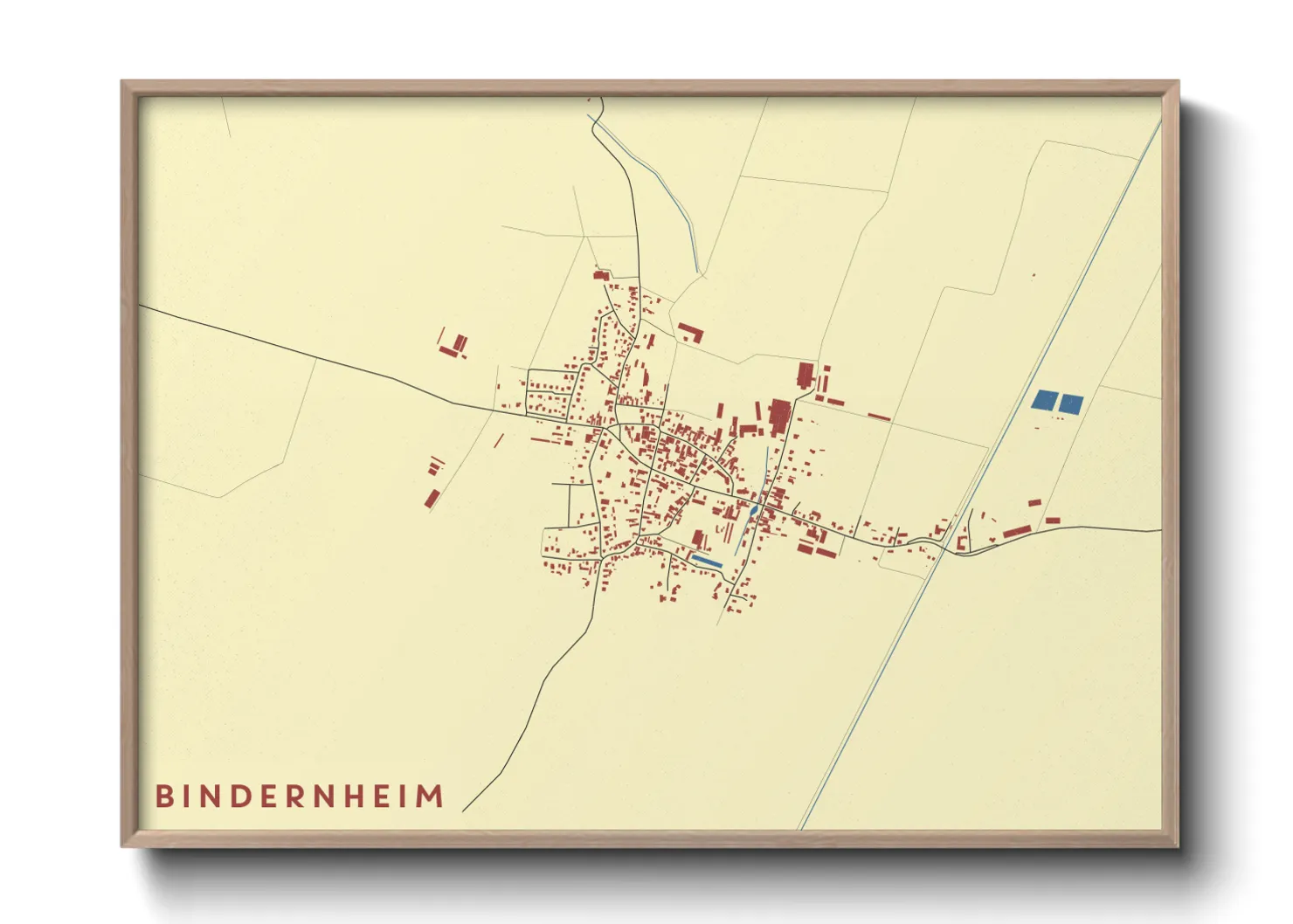 Une affiche de carte sur Bindernheim