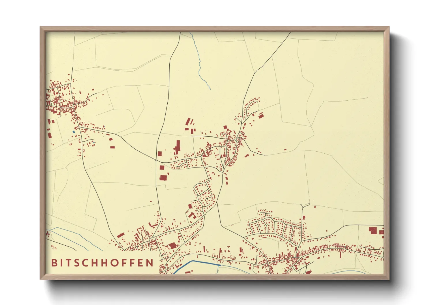 Une affiche de carte sur Bitschhoffen